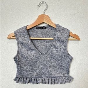 BooHoo Gray Crop Top